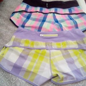 Lululemon Multicolor Run Speed shorts(Bundle of 2) Size 6.